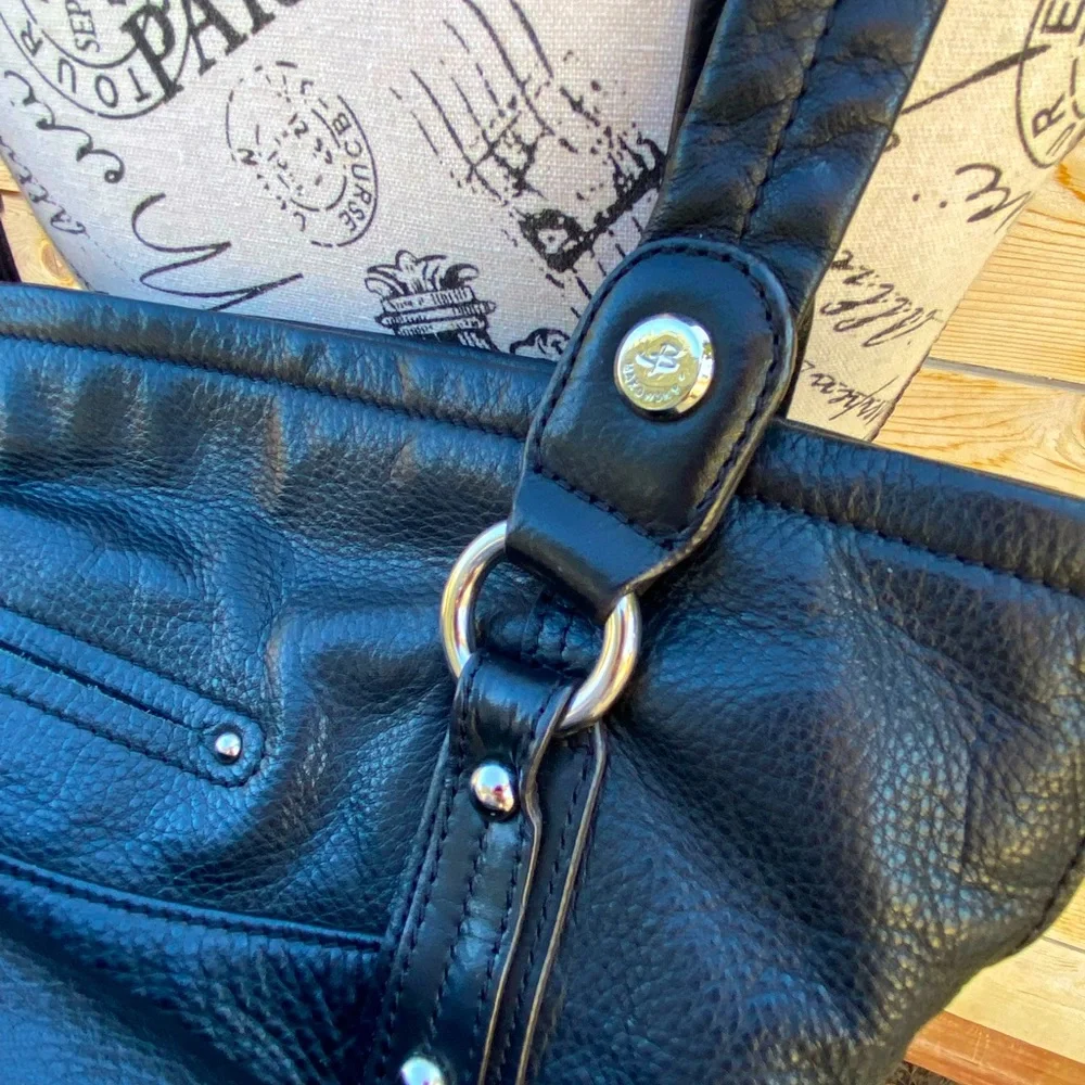 SOLD❣️MAKOWSKI BLACK SHOULDER LG BAG SOFT LEATHER - Picture 4 of 11